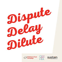 Bright read text: Dispute, Delay, Dilute