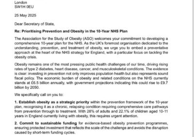 ASO Urges Government to Prioritise Obesity in the 10-Year NHS Plan
